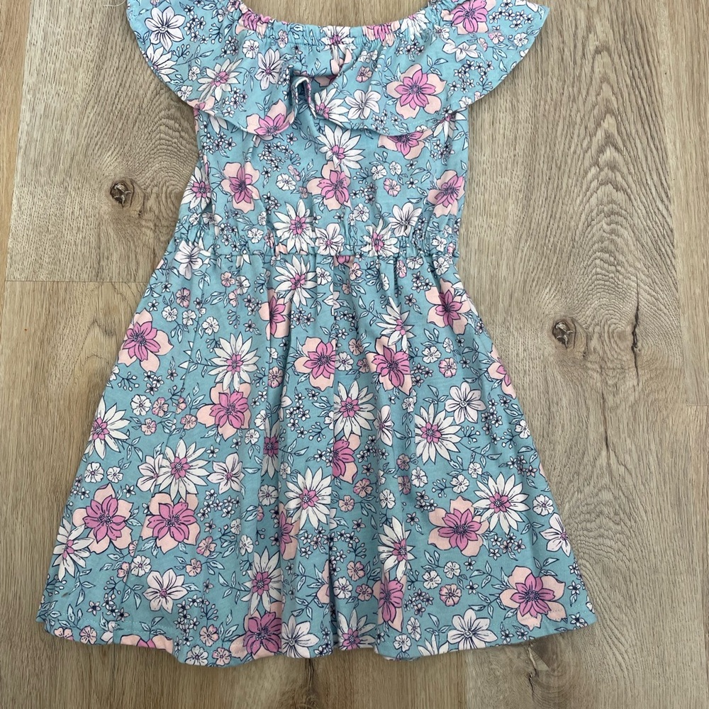 btween Light Blue Floral Girls' Shorts with Pink Accents